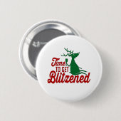 Tijd om dronken te worden Kerstmis rendier Ronde Button 5,7 Cm (Voorkant /achterkant)