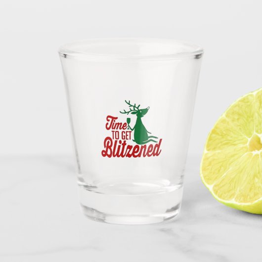 Tijd om dronken te worden Kerstmis rendier  Shot Glas (Voorkant)