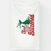 Tijd om dronken te worden Kerstmis rendier  Spandoek (Verticaal)
