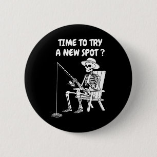 Tijd om een nieuwe plek te proberen Grappige visse Ronde Button 5,7 Cm