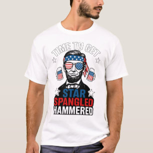 Tijd om een ster met vlaggenhammered T-shirt te kr