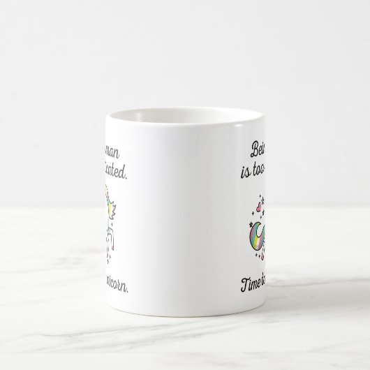 Tijd om een unicorn te worden koffiemok (Center)