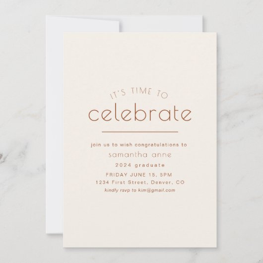 Tijd om feest te vieren Feestuitnodiging Kaart (Voorkant)