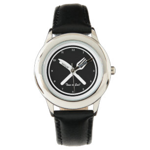 Tijd om Funny Black and White te eten Horloge