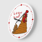 Tijd om Funny Chicken Lovers Hen Wall Clock te ete Grote Klok (Hoek)