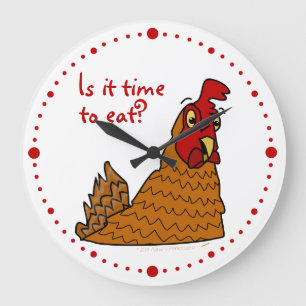 Tijd om Funny Chicken Lovers Hen Wall Clock te ete Grote Klok