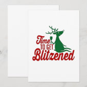 Tijd om geblindeerde kerstrendieren te krijgen aankondiging (Voorkant / Achterkant)