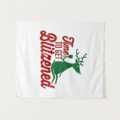 Tijd om geblindeerde kerstrendieren te krijgen wandkleed (Voorkant (horizontaal))