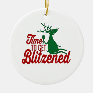 Tijd om geblitzt te worden Kerstmis rendieren Keramisch Ornament