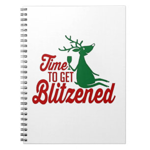 Tijd om geblitzt te worden Kerstmis rendieren Notitieboek