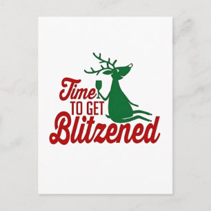 Tijd om geblitzt te worden Kerstmis rendieren Uitnodiging Briefkaart