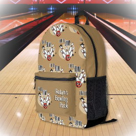 Tijd om Gepersonaliseerd te Bowlen Bedrukte Rugzak