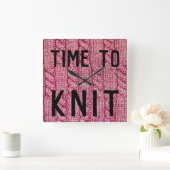 Tijd om grappig te breien vierkante klok (Huis)