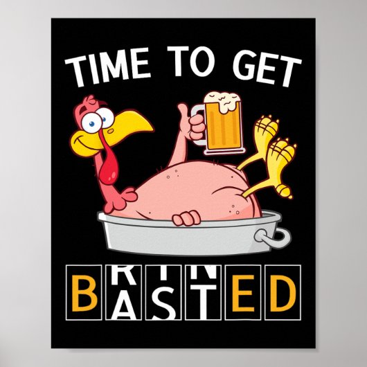 Tijd om grappige kalkoen bier dankdag OD te krijge Poster (Voorkant)