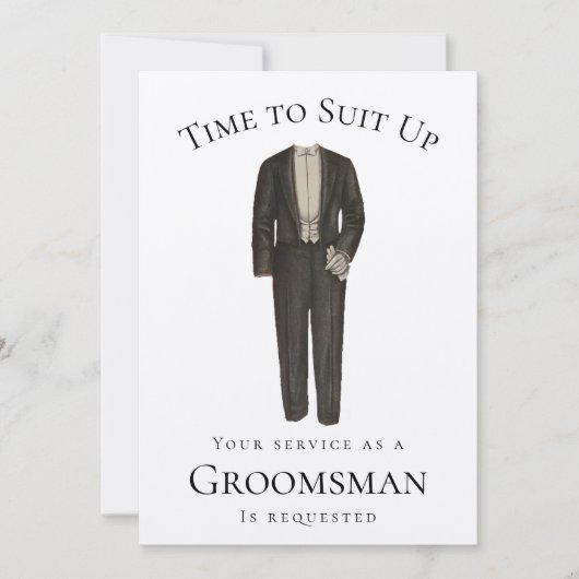 Tijd om Groomsman Proposal  Tuxedo aan te passen Kaart (Voorkant)