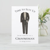 Tijd om Groomsman Proposal  Tuxedo aan te passen Kaart (Staand voorkant)