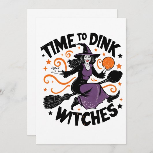 Tijd om heksen te drinken Spooky Pickleball Hallow Kaart (Voorkant / Achterkant)
