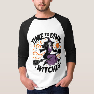 Tijd om heksen te drinken Spooky Pickleball Hallow T-shirt