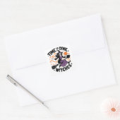 Tijd om heksen te drinken Spooky Pickleball Hallow Vierkante Sticker (Envelop)