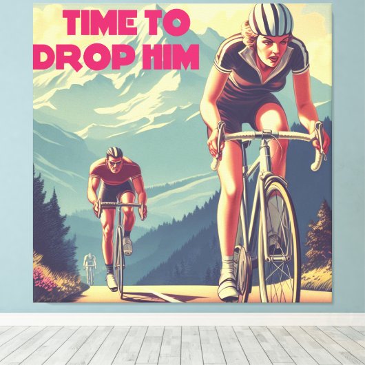 Tijd om hem te laten fietsen canvas afdruk (Insitu (Houten vloer))