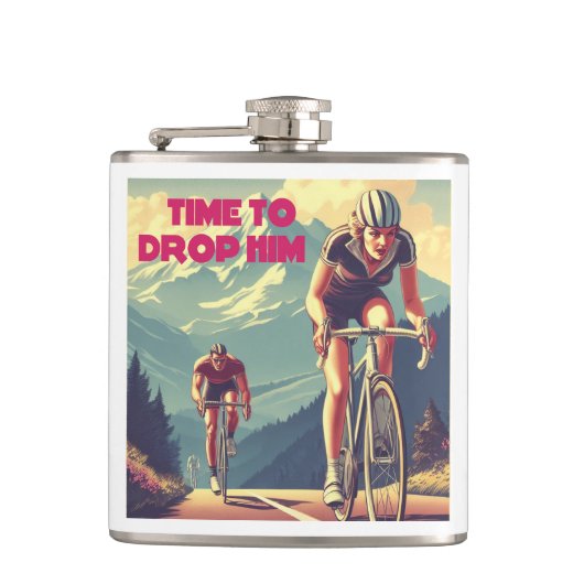 Tijd om hem te laten fietsen heupfles (Voorkant)