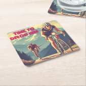 Tijd om hem te laten fietsen kartonnen onderzetters (Schuin)