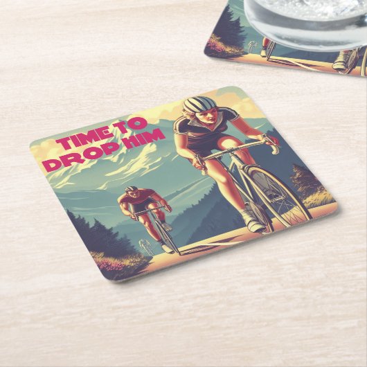 Tijd om hem te laten fietsen kartonnen onderzetters (Schuin)