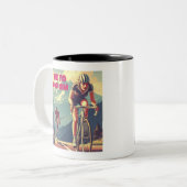 Tijd om hem te laten fietsen tweekleurige koffiemok (Voorkant links)