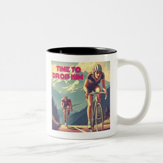 Tijd om hem te laten fietsen tweekleurige koffiemok (Rechts)