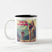 Tijd om hem te laten fietsen tweekleurige koffiemok (Links)