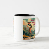 Tijd om hem te laten lijden tweekleurige koffiemok (Voorkant rechts)