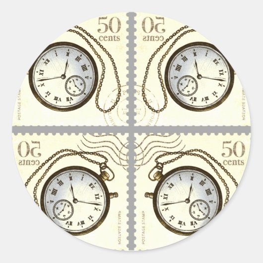 TIJD om het ergens op te plakken! Ronde Sticker (Voorkant)