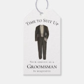Tijd om het Groomsman-voorstel op te lossen Cadeaulabel (Voorkant)