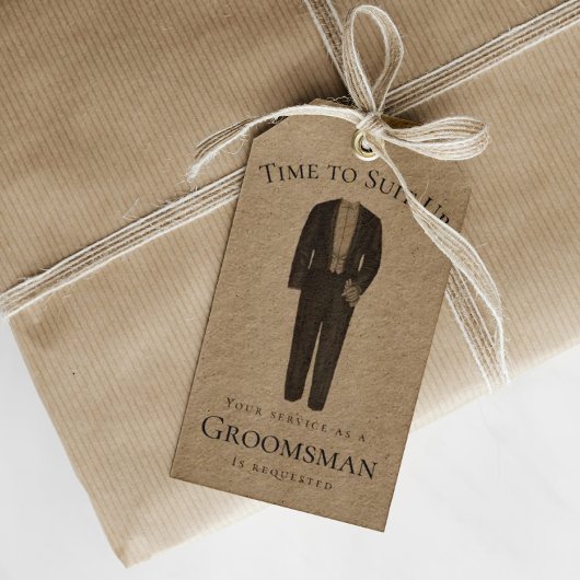 Tijd om het Groomsman-voorstel op te lossen Cadeaulabel