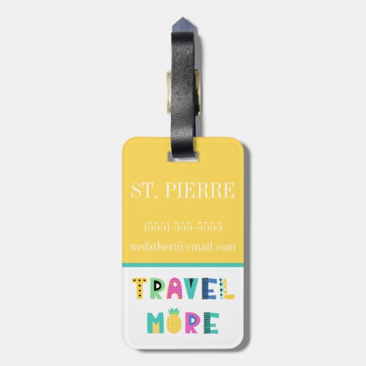 Tijd om het Initiaal van het Kind van het Tropisch Bagagelabel (Achterkant verticaal)