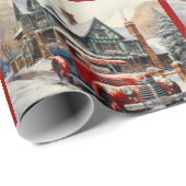 Tijd om het kerstboom rode vrachtwagen cadeau te k cadeaupapier (Rol Hoek)