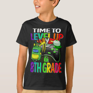 Tijd om het niveau van de 8e klas videogame themaf t-shirt