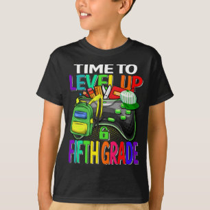 Tijd om het niveau van de vijfde klas videogame t-shirt