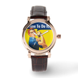 "TIJD OM HET TE DOEN" motivatie Rosie de Riveter, Horloge