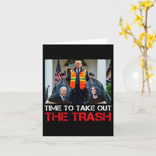 Tijd om het Trash Funny Trump Garbyge-Man uit te s Kaart (Gele Bloem)