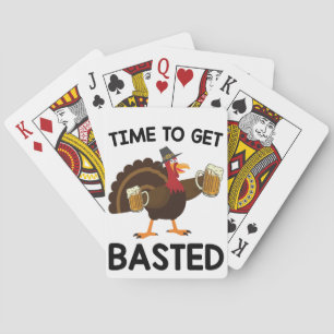 Tijd om ingesmeerd te worden Funny Beer Kalkoen Th Pokerkaarten
