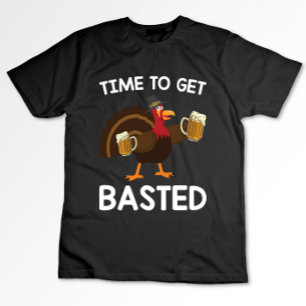 Tijd om ingesmeerd te worden Funny Beer Kalkoen Th T-shirt