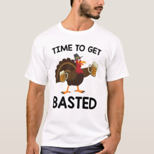 Tijd om ingesmeerd te worden Funny Beer Kalkoen Th T-shirt