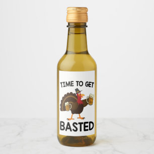 Tijd om ingesmeerd te worden Funny Beer Kalkoen Th Wijn Etiket