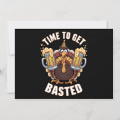 Tijd om ingesmeerd te worden Funny bier Thanksgivi Feestdagenkaart (Voorkant)