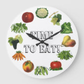 Tijd om je groenten en fruit te eten! grote klok (Voorkant)