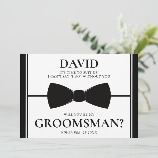 Tijd om je op te tutten Elegante zwarte/witte brui Kaart (Staand voorkant)