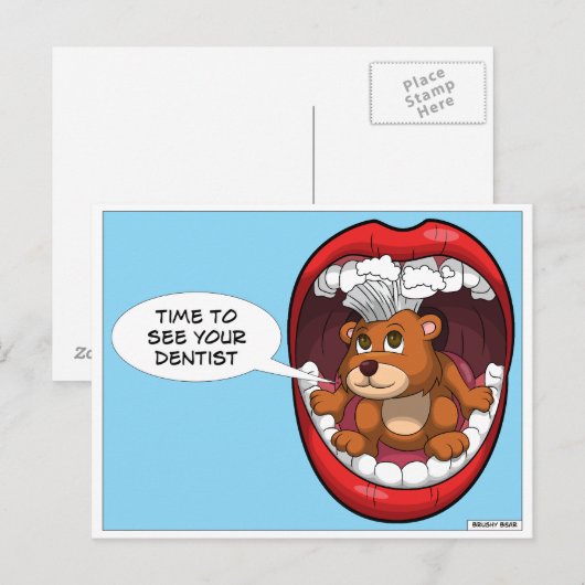 Tijd om je tandarts te zien briefkaart (Voorkant / Achterkant)