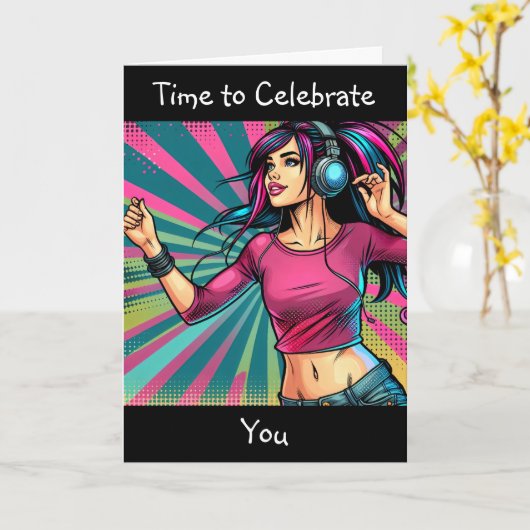 Tijd om je te vieren | Gefeliciteerd Kaart (Gele Bloem)