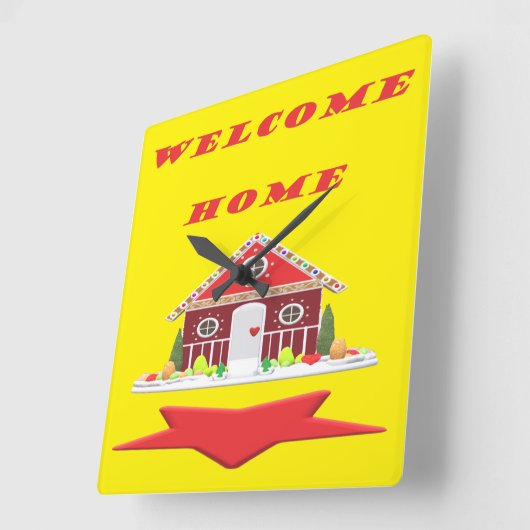 TIJD OM JE THUIS TE VERWELKOMEN VIERKANTE KLOK (Hoek)